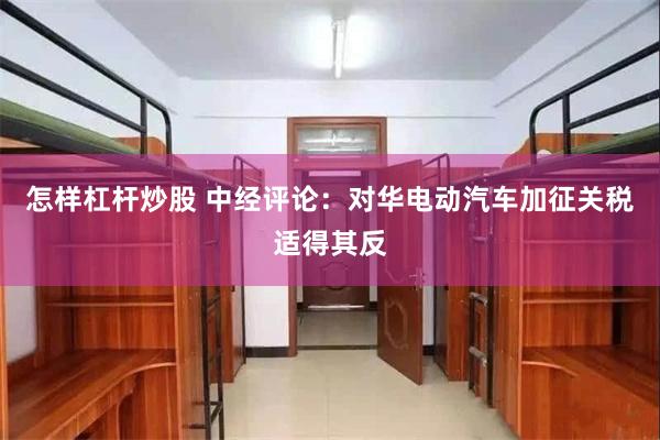 怎样杠杆炒股 中经评论：对华电动汽车加征关税适得其反