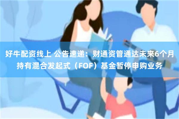 好牛配资线上 公告速递：财通资管通达未来6个月持有混合发起式（FOF）基金暂停申购业务