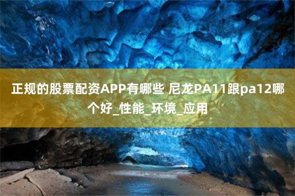 正规的股票配资APP有哪些 尼龙PA11跟pa12哪个好_性能_环境_应用