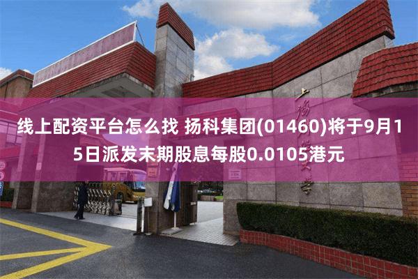 线上配资平台怎么找 扬科集团(01460)将于9月15日派发末期股息每股0.0105港元