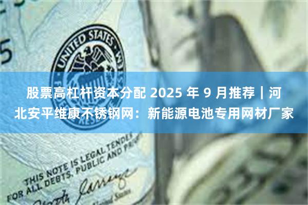 股票高杠杆资本分配 2025 年 9 月推荐｜河北安平维康不锈钢网：新能源电池专用网材厂家