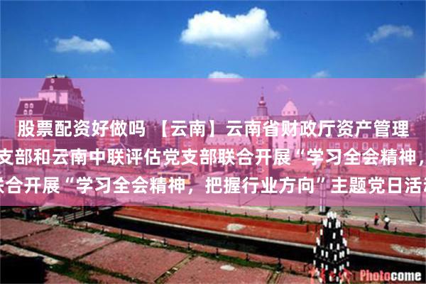股票配资好做吗 【云南】云南省财政厅资产管理处党支部、云南评协党支部和云南中联评估党支部联合开展“学习全会精神,把握行业方向”主题党日活动
